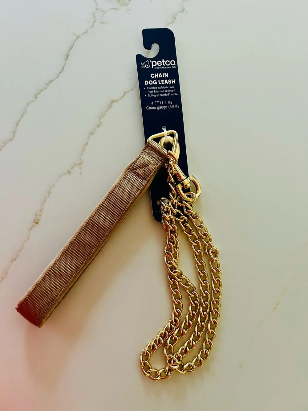 Gold-Tone Chain Dog Leash